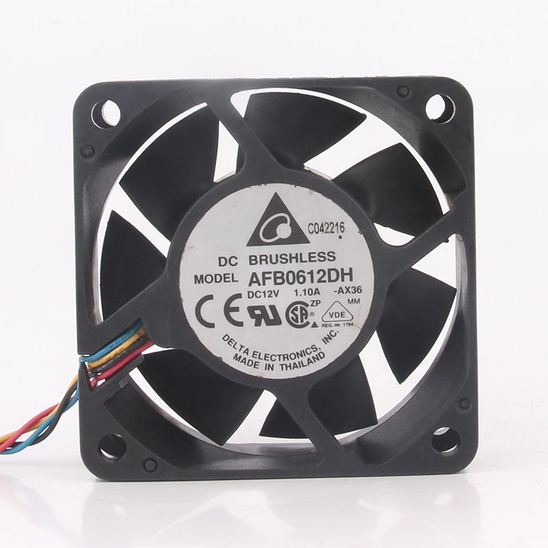 Original Delta 24V 48V DC12V 1.1A EC AC 60X60X25MM 6025 6CM 4-wire PWM Violent Chassis Double Ball Bearing AFB0612DH Cooling Fan